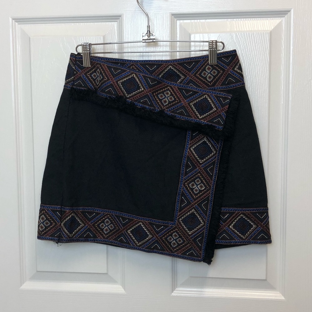 INTERMIX Embroidered Wrap Skirt
